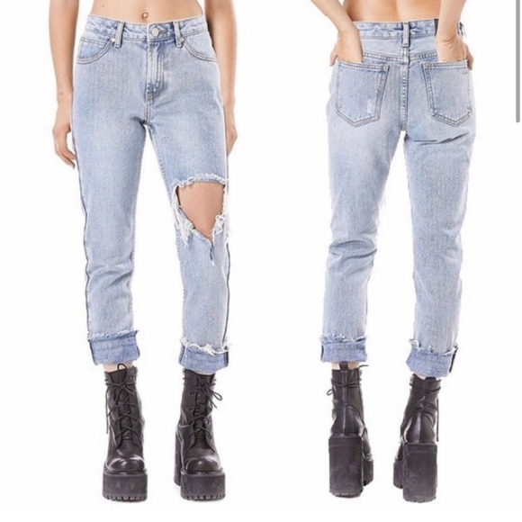UNIF Vick Boyfriend Distressed High Rise Jeans size 28 - Picture 11 of 11